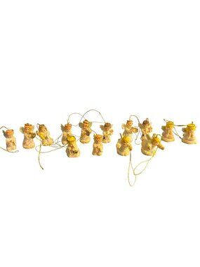 Set 14 Mini Resin Angel Christmas Ornaments Strings Wings Halos Choir 1"- 1.5"
